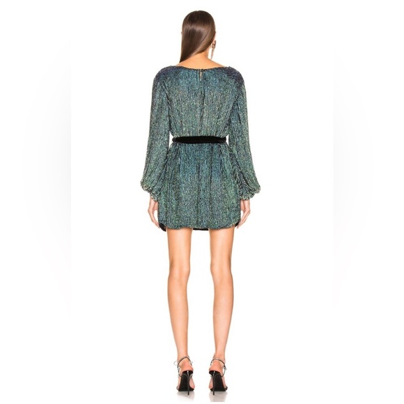 Retrofete Grace Dress – Metallic Turquoise Size S - Picture 2 of 14